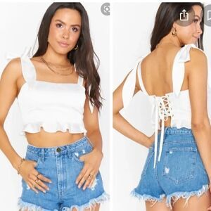 Dawson Corset Top ~ Ivory Luxe Satin M
